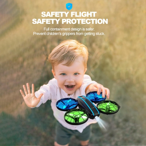 RC Drone for Kids and Beginner, Small RC Quadcopter with Lights and 3D Flip, Altitude Hold, Headless Mode, Propeller Ful