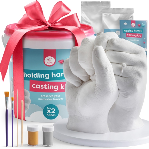 Chuckle - Holding Hand Casting Kit Couples Gifts, Hand Mold Kit with Sculpture Base & Paints, Hand Molding Kit for Coupl