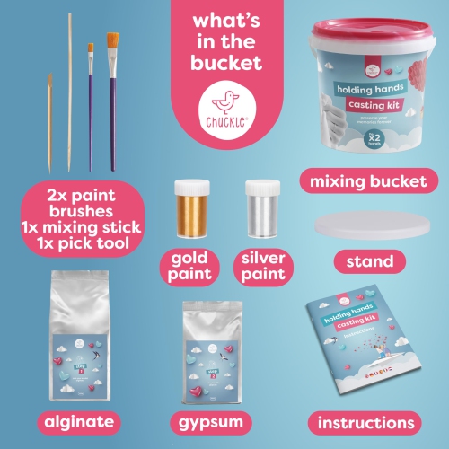 Chuckle - Holding Hand Casting Kit Couples Gifts, Hand Mold Kit with Sculpture Base & Paints, Hand Molding Kit for Coupl