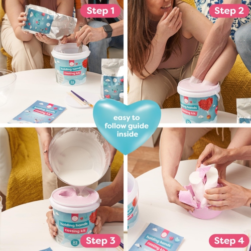 Chuckle - Holding Hand Casting Kit Couples Gifts, Hand Mold Kit with Sculpture Base & Paints, Hand Molding Kit for Coupl