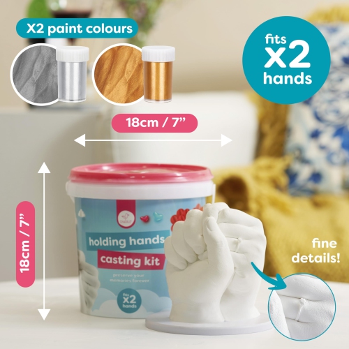 Chuckle - Holding Hand Casting Kit Couples Gifts, Hand Mold Kit with Sculpture Base & Paints, Hand Molding Kit for Coupl