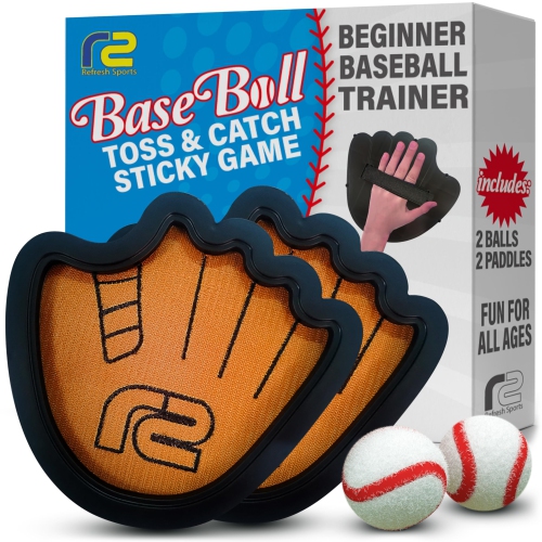 Toss and Catch Ball Set: Easter Basket Stuffers & Kids Baseball Training Glove Toy Paddle - Baseball Games for Kids - Ea