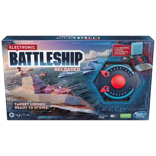 Electronic Battleship Reloaded Board Game | Naval Combat Strategy Game with Sounds, Lights, Special Attacks | Ages 8 and