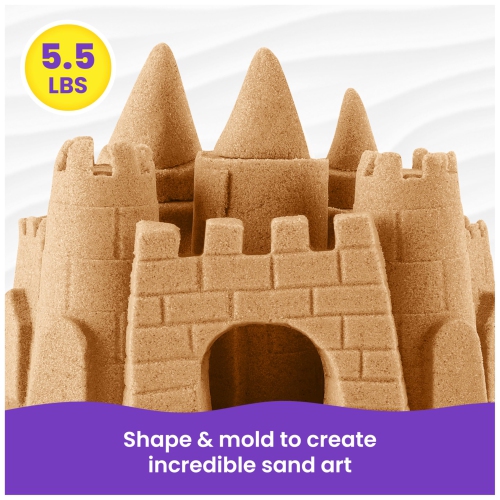 Kinetic Sand, 5.5lbs Natural Brown Play Sand, Bulk Box for Arts and Crafts, Sandbox (Packaging May Vary), Moldab
