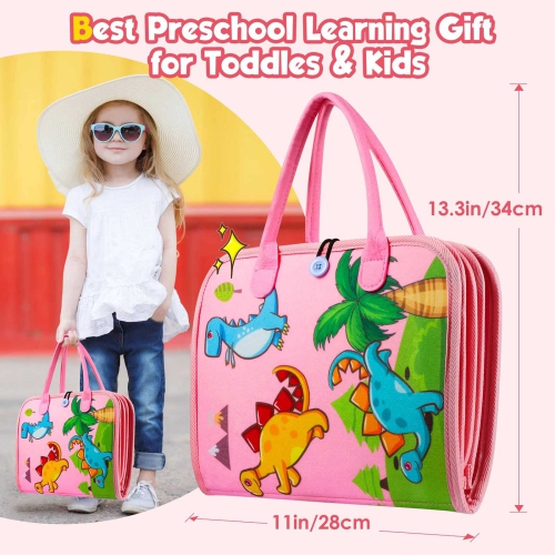 Winblo Toddler Busy Board - Montessori Toys for 1-3 Year Old Girl Birthday Gift, Educational Learning Sensory Busy Book