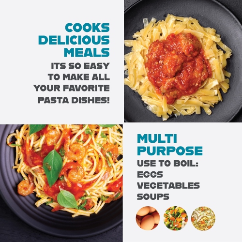 Gotham Steel 5 Quart Stock Pot with Strainer Lid, Nonstick Coated Ceramic Pot, Soup Pot, Pasta Pot with Strainer Insert,