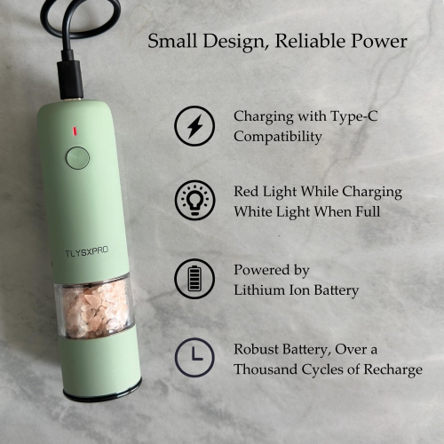 Ensemble de petits moulins à sel et à poivre électriques, moulin à poivre automatique rechargeable par USB avec goujon réglable