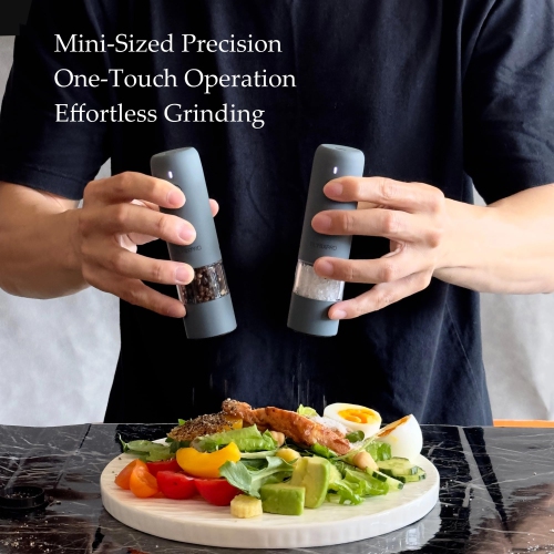 Ensemble de petits moulins à sel et à poivre électriques, moulin à poivre automatique rechargeable par USB avec goujon réglable