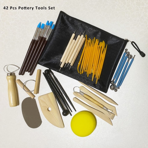 TORISING Air Dry Clay 10 LBs with 42 Pcs Set Pottery Tools Set, All Purpose Modeling Clay for Hand Modeling and Throwing