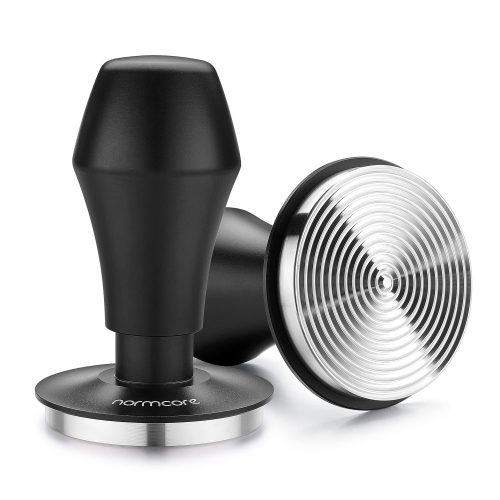 Normcore 58.5mm Espresso Coffee Tamper V4 - Spring Loaded Tamper with Stainless Steel Ripple Base - 15lb / 25lb / 30lbs