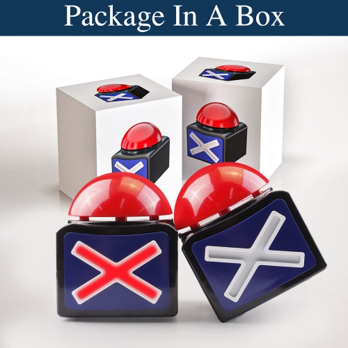 BEAN LIEVE Game Buzzers with Sound - 2 Pack Buzzer Button with Lights, Game Show Buzzers for Kids, Quiz Game Buttons Per