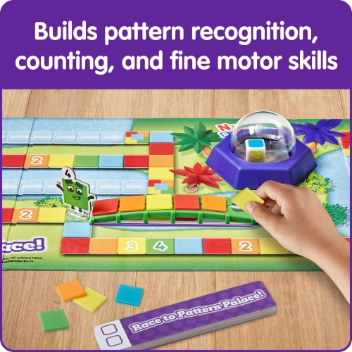hand2mind Numberblocks Race to Pattern Palace! Board Game, Pattern and Color Recognition Game, Educational Board Games,