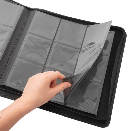 Onyx Toploader Binder 9-Pocket 288 Toploaders - 16 Ringless Double Sided Pages for Cards in 3" x 4" Top Loaders - 9 Pock