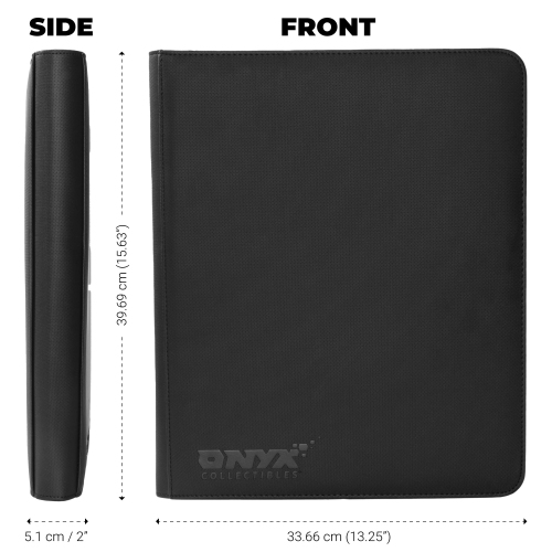 Onyx Toploader Binder 9-Pocket 288 Toploaders - 16 Ringless Double Sided Pages for Cards in 3" x 4" Top Loaders - 9 Pock