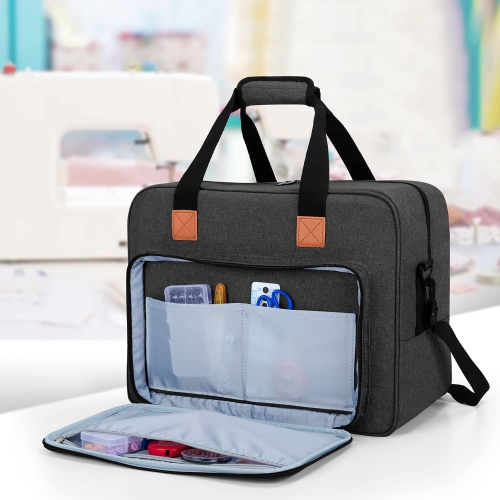 Sac pour machine à coudre Luxja, sac fourre-tout portatif compatible avec la plupart des machines à coudre de Brother et accès supplémentaire pour la