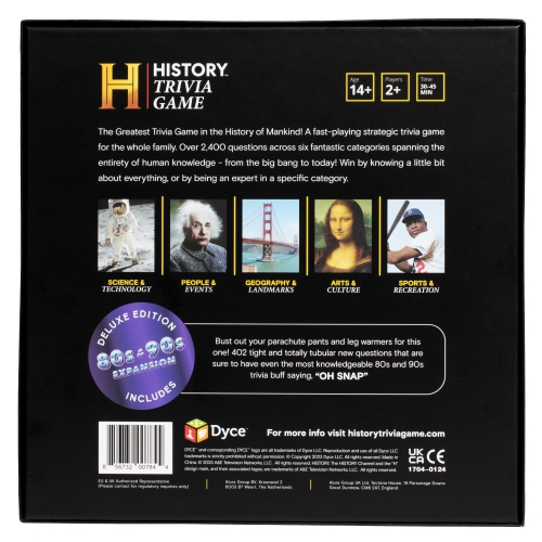 History Channel Trivia Board Game Deluxe Edition with 80s & 90s Expansion Pack - 2400+ General Knowledge Questions. Fun