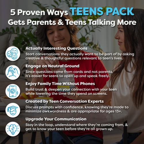 200 Teens Conversation Cards - Connecting Parents with their Teenagers - Reduce Screentime with Fun & Deep Conversation