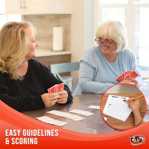 Deluxe Canasta Cards Set with Point Values, The Classic Card Game for Families and Adults on Game Night, Fun Games for 2