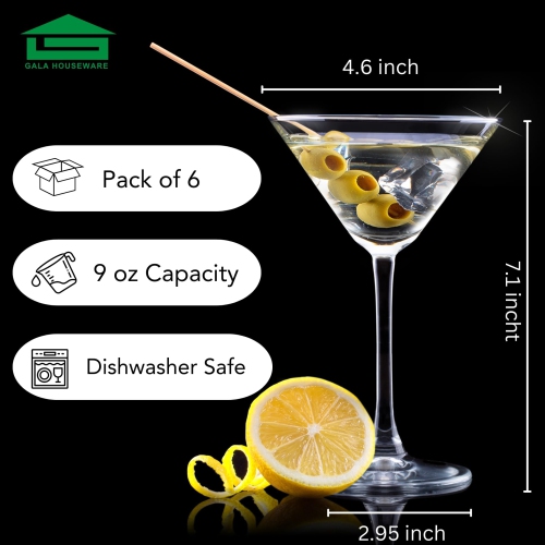 Gala Houseware Martini Glasses Set of 6