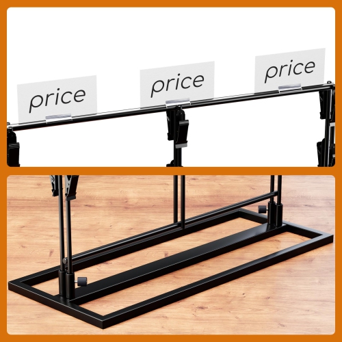 Puricon Chip Rack Display Stand, 3 Row with 48 Clips Chip Stand Display for Party Retail Potato Chip Bag Holder Potato C