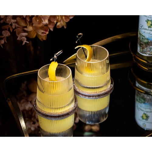 Vintage Art Deco Verres Speakeasy lowball | Ensemble de 4 | Verres en cristal 9&nbsp;oz pour boisson classique Gin, Rhum, Vodka Bar D