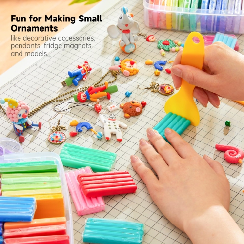 Shuttle Art – Trousse d'argile polymère 112 couleurs avec 20 outils d'argile, 16 types d'accessoires, non toxique, non collant, idéal pour le