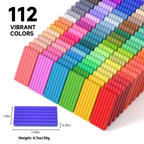 Shuttle Art – Trousse d'argile polymère 112 couleurs avec 20 outils d'argile, 16 types d'accessoires, non toxique, non collant, idéal pour le