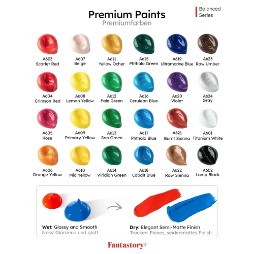 Craft Acrylic Paint, Set of 24 Colors(2 oz/Bottle), Water-Based, Non Toxic, Non Fading, Waterproof, Acrylic Paint Kit fo