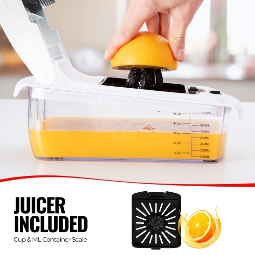 Hachoir à légumes Mandoline Coupe-fromage Râpe – Hachoir de légumes à salade d'oignons avec contenant – Friteuse PO