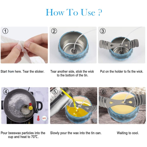 Trousse de bougies à faire soi-même de Bingolife, accessoires d'art et de bricolage, y compris pot verseur, mèches de coton, porte-bougie, G