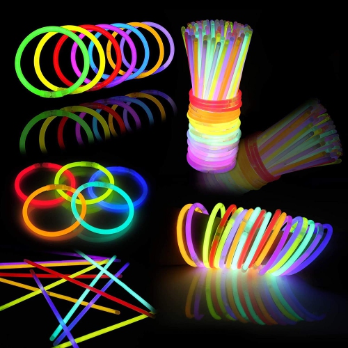 JOYIN 200 Pcs Glow Sticks Bulk 8" Glowsticks, Glow Stick Bracelets Necklaces, Glow in the Dark Party Favors, Easter, Chr