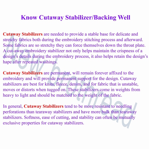 New brothread Cut Away Machine Embroidery Stabilizer Backing 12" x 50 Yd roll - Medium Weight 2.5 Ounce - Cut into Varia