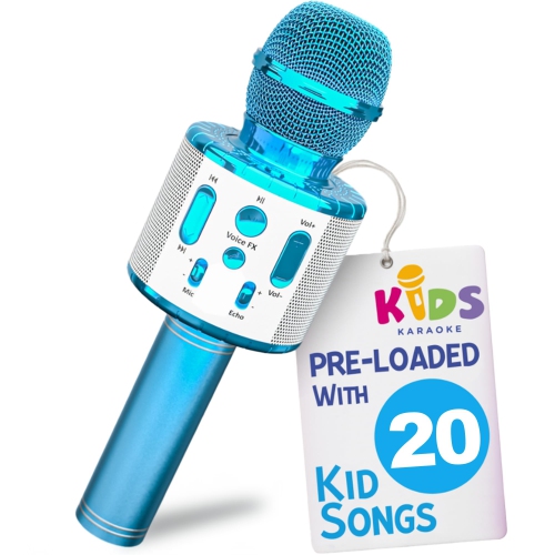 MOVE2PLAY , Kids Karaoke Microphone | Includes Pre-Loaded Songs & Bluetooth | Kids Birthday & Easter Gift | Toy for All A