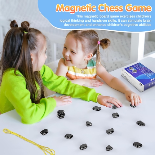 Jeu d'échecs magnétique, jeu de stratégie intelligent de magnétisme avec 20 aimants PCS pour 1-4 joueurs, enfants, adultes, fêtes, voyages