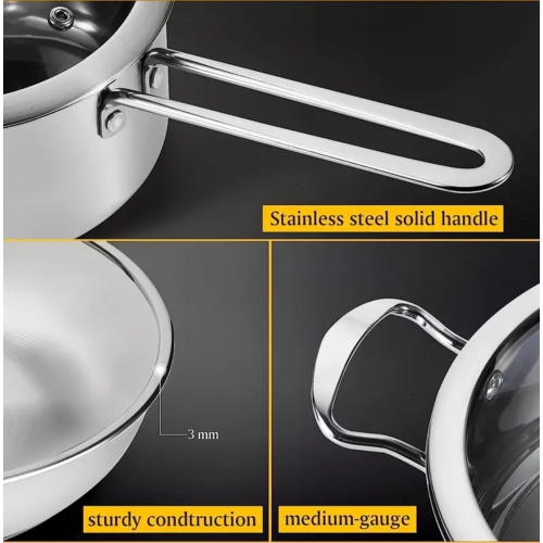 Batterie de cuisine 10 pièces en acier inoxydable à induction antiadhésive – Compatible avec les surfaces de cuisson à induction, électriques et au