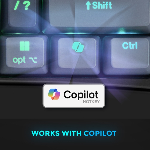 Adesso EasyTouch 1500 Ergonomic RGB Mechanical Keyboard – 104-Key, Cherry MX Red, Wired/Wireless/Bluetooth, VIA/QMK, Copilot Key