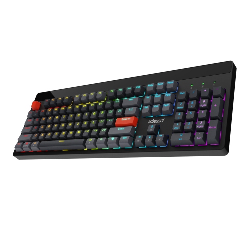 Adesso EasyTouch 1300 RGB Mechanical Keyboard – 104-Key, Wired/Wireless/Bluetooth, Hot-Swappable, QMK/VIA, Copilot Key, USB-C