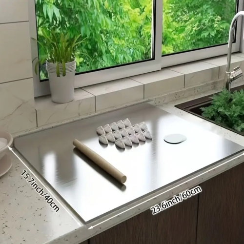 Extra Large Stainless Steel Cutting Board – Double-Sided Chopping Board Combo for Kitchen Use