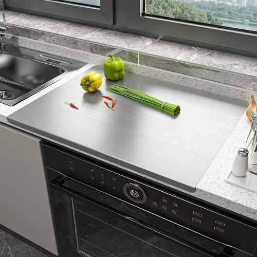 Extra Large Stainless Steel Cutting Board – Double-Sided Chopping Board Combo for Kitchen Use