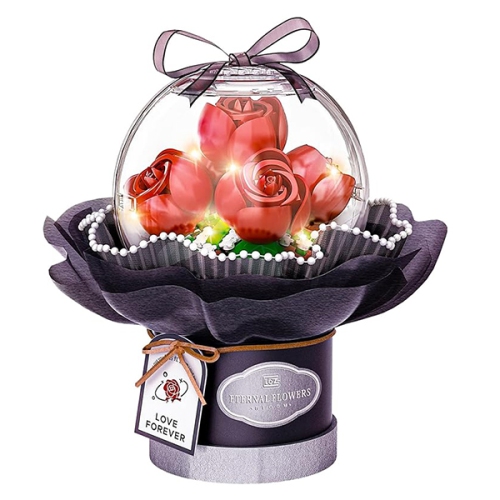 Maxxus Rose Flower Building Kit – 305 Pieces Botanical Collection for Home or Office Decor – Creative Building Toy for Kids, Girls and Adults – A