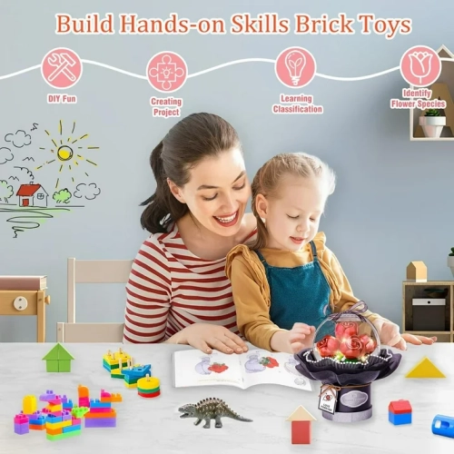 Maxxus Rose Flower Building Kit – 305 Pieces Botanical Collection for Home or Office Decor – Creative Building Toy for Kids, Girls and Adults – A