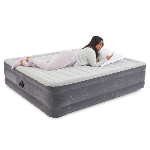 Intex 18" Inflatable Elevated Air Mattress Bed w/Built In Pump, King
