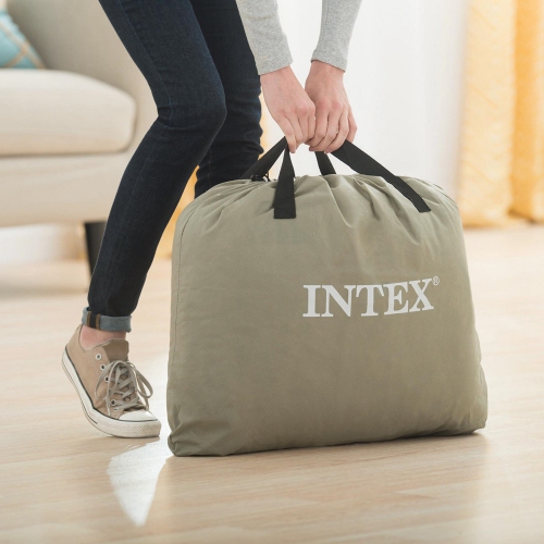 Intex 18" Inflatable Elevated Air Mattress Bed w/Built In Pump, King