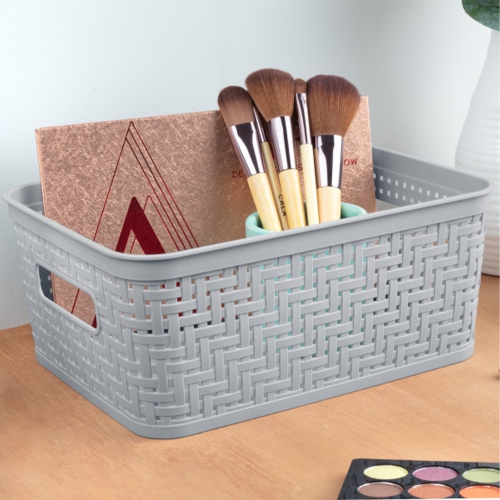 Sterilite 10x8x4.25 Inch Rectangular Short Basket for Home Organization