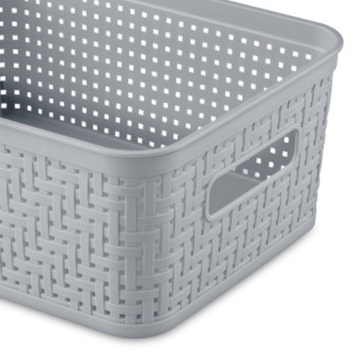 Sterilite 10x8x4.25 Inch Rectangular Short Basket for Home Organization