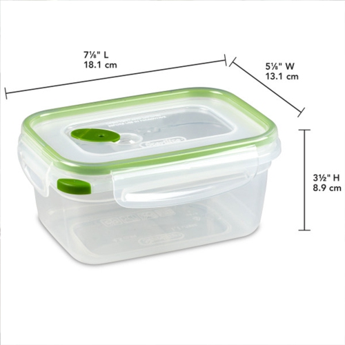 Sterilite 4.5 Cup Rectangle Ultra-Seal Food Storage Container, Green