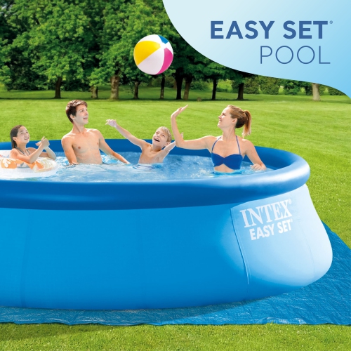 Piscine hors terre gonflable Easy Set 15&nbsp;pi x 48&nbsp;po d'Intex avec pompe et couvercle solaire
