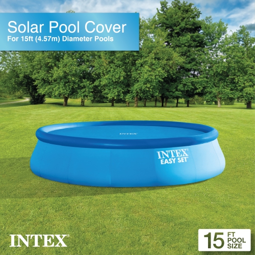 Piscine hors terre gonflable Easy Set 15&nbsp;pi x 48&nbsp;po d'Intex avec pompe et couvercle solaire