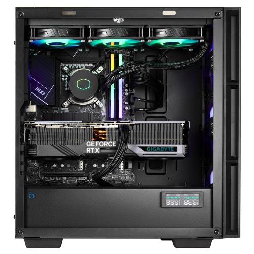 Ordinateur de jeu noir PRO de TECHNOID – GeForce RTX 5070 de NVIDIA – Ryzen 7 9800X3D d'AMD – DDR5 de 32&nbsp;Go – SSD d'1&nbsp;To – Prêt pour l'IA –