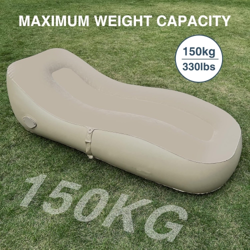 Maxxus – Chaise longue gonflable, canapé-lit gonflable gonflable avec pompe à air pour le camping, la randonnée, les voyages, les vacances, adapté
